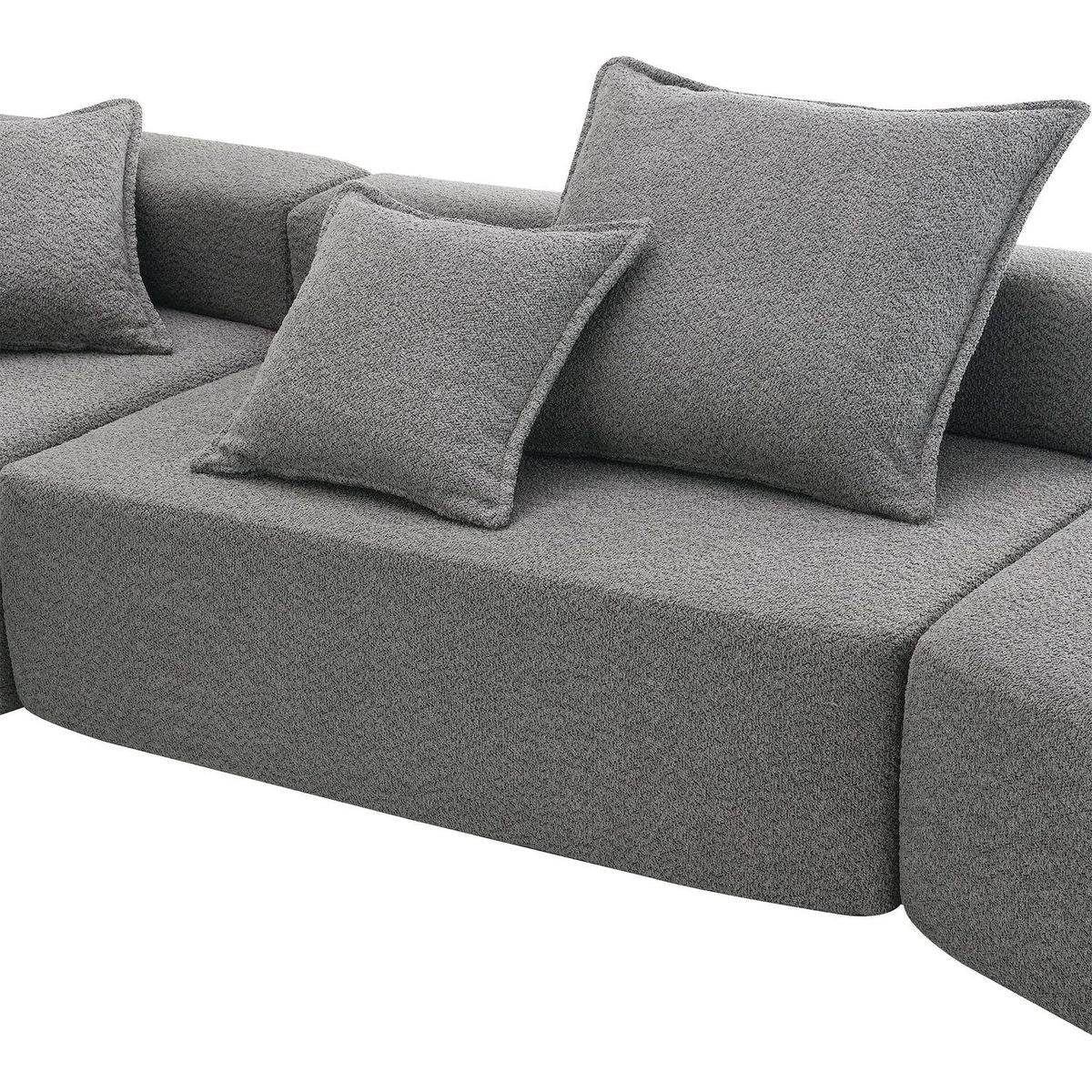 156"Oversized Modular U Shaped Sectional Sofa,Luxury Boucle Floor Couch Set,Convertible Sleeper Couch,Spacious Foam-Filled Sofa Bed for Living Room,4 PC Free Combination,2 Color