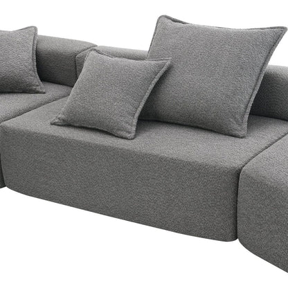 156"Oversized Modular U Shaped Sectional Sofa,Luxury Boucle Floor Couch Set,Convertible Sleeper Couch,Spacious Foam-Filled Sofa Bed for Living Room,4 PC Free Combination,2 Color