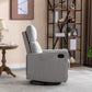 Cotton Linen Fabric Swivel Rocking Chair Glider Rocker Recliner Nursery Chair With Adjustable Back And Footrest For Living Room Indoor,Light Gray