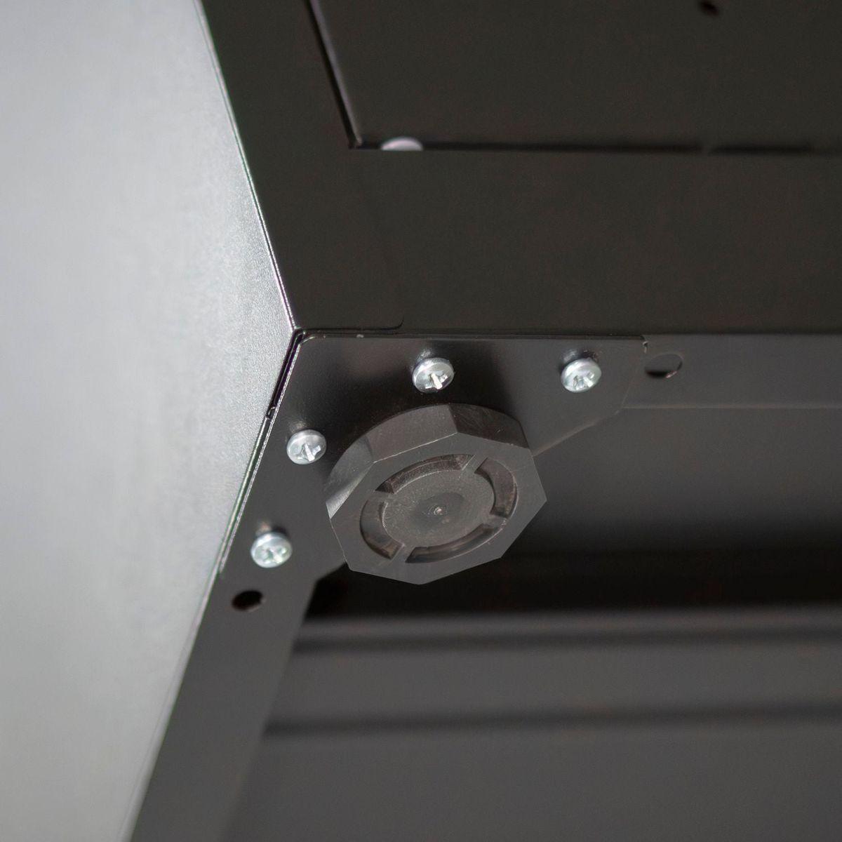 NO LOCK, Metal Storage Cabinet with 2 Doors and 2 Adjustable Shelves, Steel Storage Cabinet, Metal File Cabinet for Home Office School Gym, Black