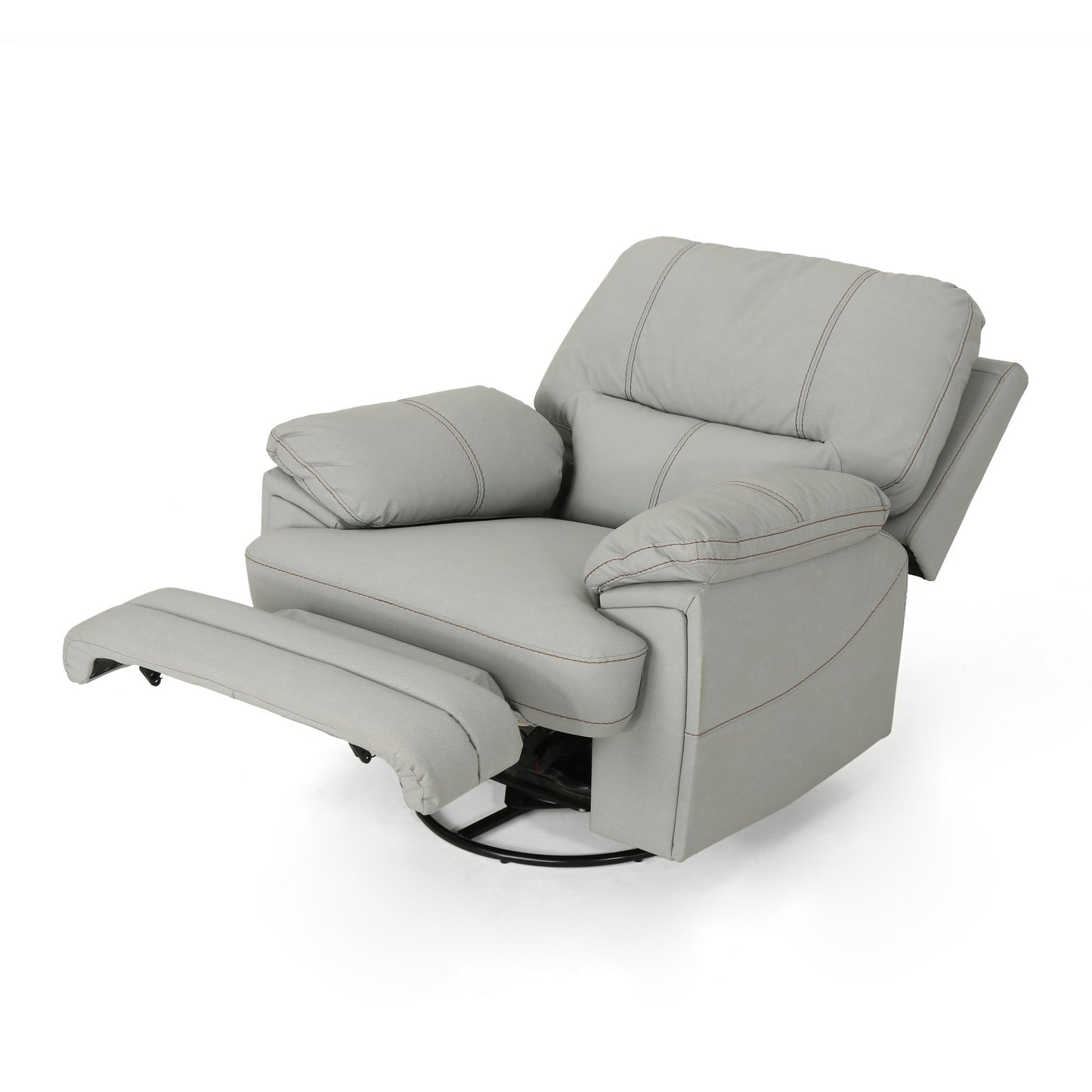 39.5" Wide Faux Leather Power Swivel Standard Recliner