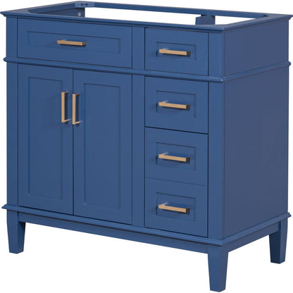 [Cabinet Only] 36" Blue Modern Bathroom Vanity(Sink not included)