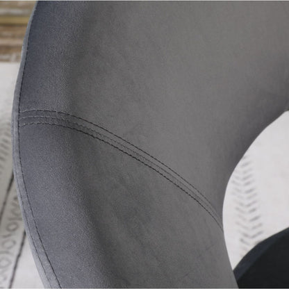 Slatina Gray Silky Velvet Upholstered Accent Chair with Gold Tone Finished Base