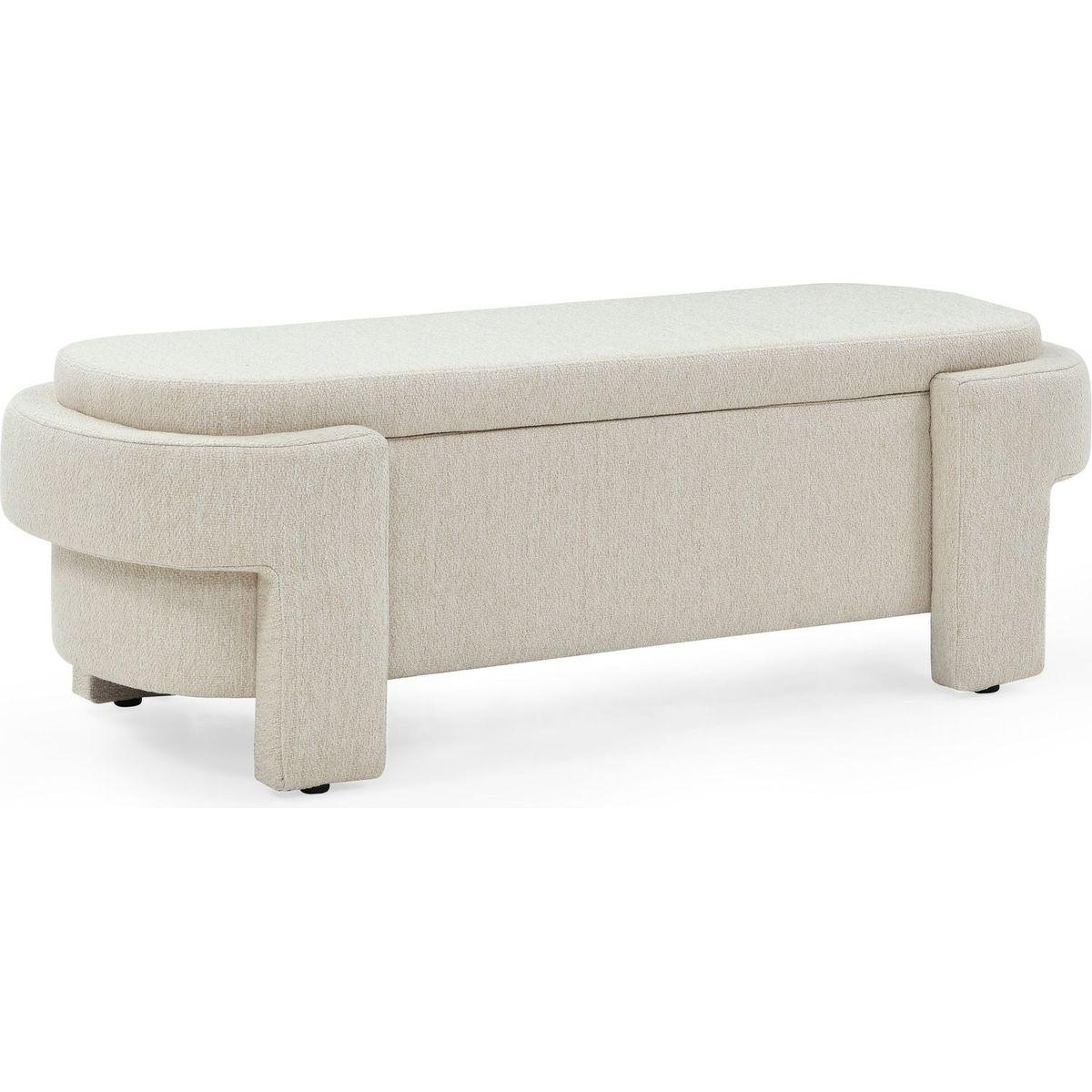 Linen Fabric Upholstered Bench with Large Storage Space for the Living Room, Entryway and Bedroom,Beige,( 51.5"x20.5"x17" )