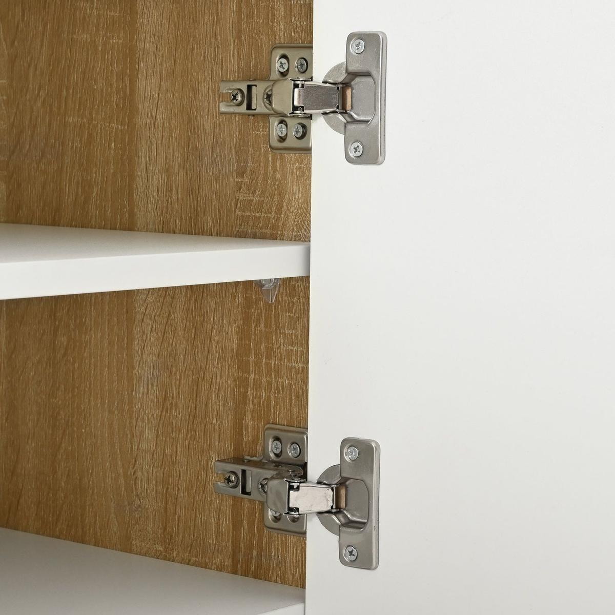 Luxury Fluted TV Stand for TVs Up to 80", Modern Entertainment Center with Storage Cabinets & Drawers, Smooth Media Console with Golden Wood Grain Legs for Living Room, White