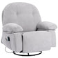 Modern Chenille Recliner Chairs Swivel Massage Rocker Recliner with Heat