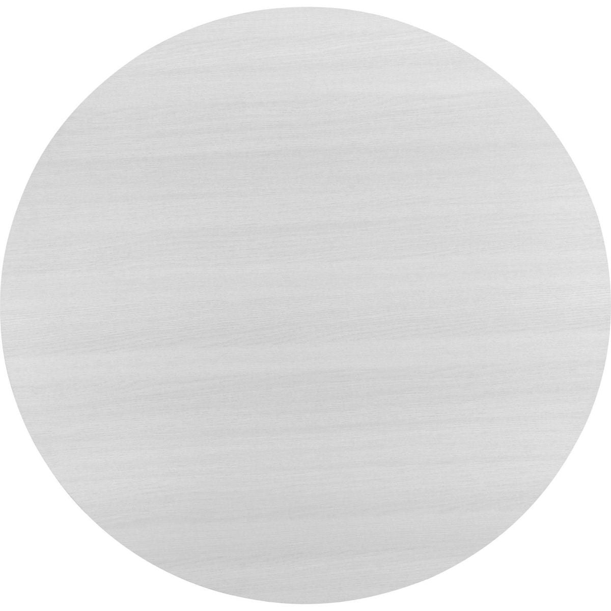 Edo Contemporary Round Dining Table, Trestle Base, White Finish