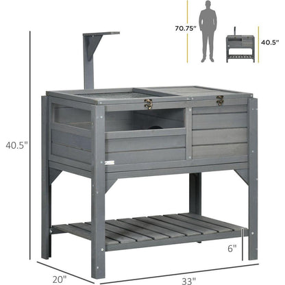 Tortoise Habitat with Shelf Storage, Tortoise Enclosure with Weather Protection, Tortoise Gift Accessory, Reptile Enclosure with Tray, Light Support Frame, Gray