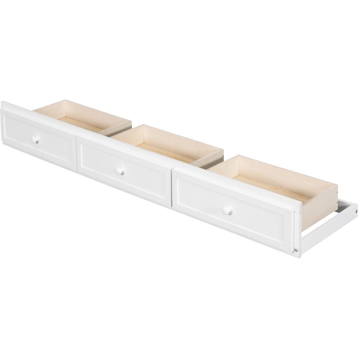 Twin-Over-Full Bunk Bed with Drawers氓Ladder and Storage Staircase, White