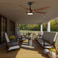 Smart 56" Integrated LED Ceiling Fan with Antique Brown Blades in Matte Black Fan Body Finish