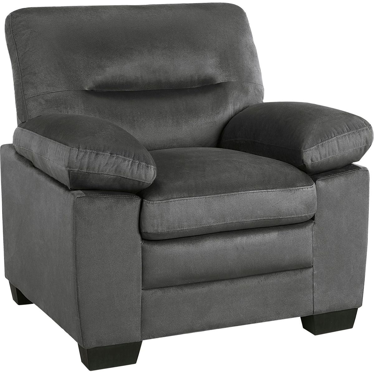 Modern Sleek Design Living Room Furniture 1pc Chair Dark Gray Fabric Upholstered Comfortable Plush Seating