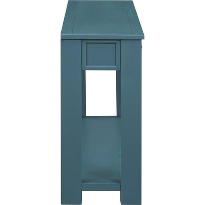 Console Table/Sofa Table with Storage Drawers and Bottom Shelf for Entryway Hallway(Dark Blue)
