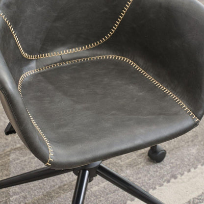 Mid-Century Modern Office Chair,Rolling Swivel Height Adjustable Ergonomic Chair with Frame/Arms ,Back Support Home Desk Chair for Living Room,Studying (Black)