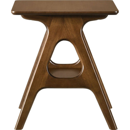 Arona Mid-Century Modern Wood End Table with Shelf