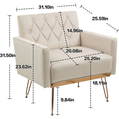 Accent Chair, leisure single sofa with Rose Golden feet