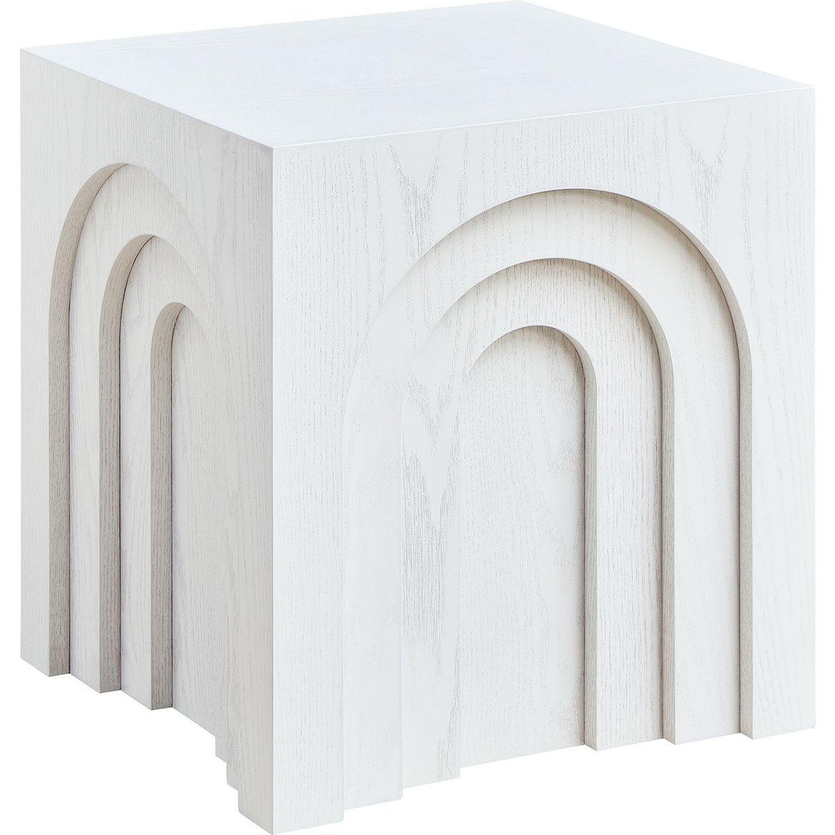 15.74'' Square Side Table Small Coffee Table Accent Table  Bedside Table for Living Room Bedroom,WHITE