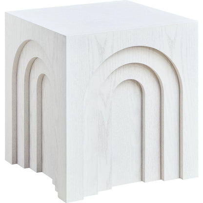 15.74'' Square Side Table Small Coffee Table Accent Table  Bedside Table for Living Room Bedroom,WHITE