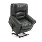 Power Lift Recliner Chair Heat Massage Dual Motor Infinite Position Up to 350 LBS, Faux Leather, Heavy Duty Motion Mechanism with USB Ports, Grey