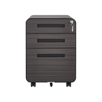 3 Drawer Mobile File Cabinet Under Desk Office,Simple Style Versatile Storage Cabinet for Legal/Letter/A4 Files, 5 Wheel Design Anti-Tilting Cold Rolled Steel Waterproof Moisture-Proof Black