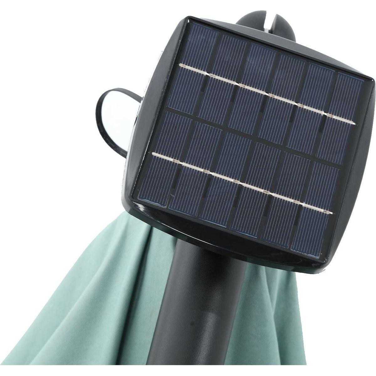 10ft Solar LED Offset Hanging Market Patio Umbrella (Light green)