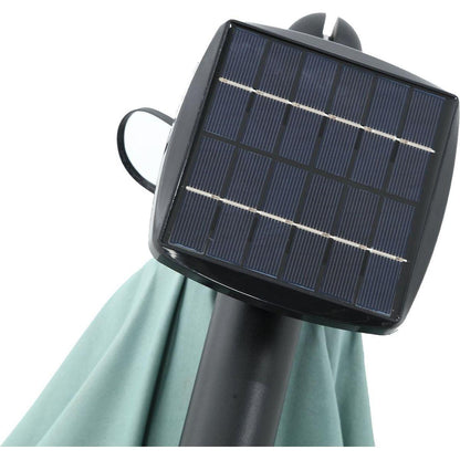 10ft Solar LED Offset Hanging Market Patio Umbrella (Light green)
