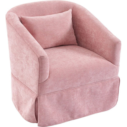 degree Swivel Accent Armchair Linen Blend PINK