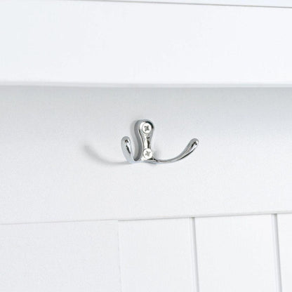 5-in-1 Entryway Bench with Shutter-shaped doors, Coat Rack, Cushion and 4 Sturdy Hooks, 47.2" Wide Hall Tree with Storage Bench for Hallway, Entryway, Living Room