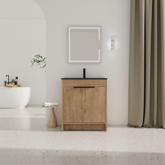 30" Freestanding Bathroom Cabinet With Basin & 2 Soft-Close Cabinet Doors ((KD-PACKING),BVB02430IMO-