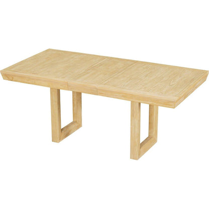 Traditional 7-Piece 72" Extendable Dining Table Set with 12inch Butterfly Leaf and 6 Upholstered Dining Table Set, Natural