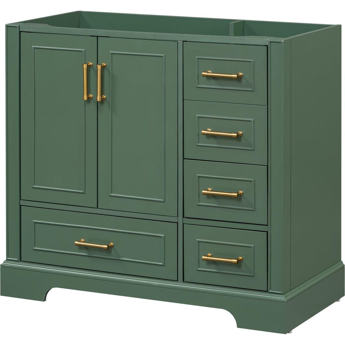 [Cabinet Only] 36" Green Traditional Bathroom Vanity(Sink not included)