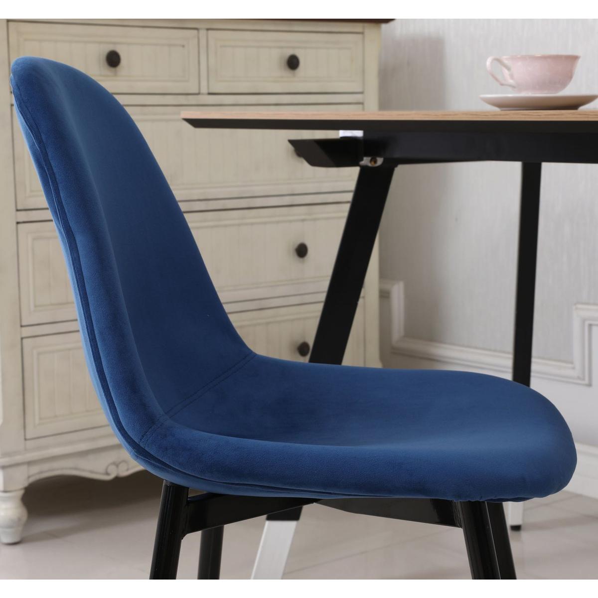 Lassan Contemporary Fabric Dining Chairs, Set of 4, Blue