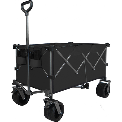Collapsible Folding Wagon, Push Pull Foldable Beach Wagon Cart