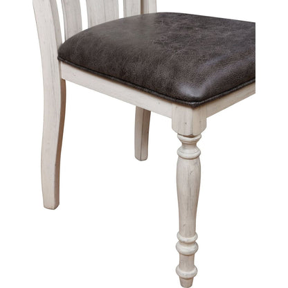 Arch Weathered Oak Turned Leg Dining Chair Set of 2