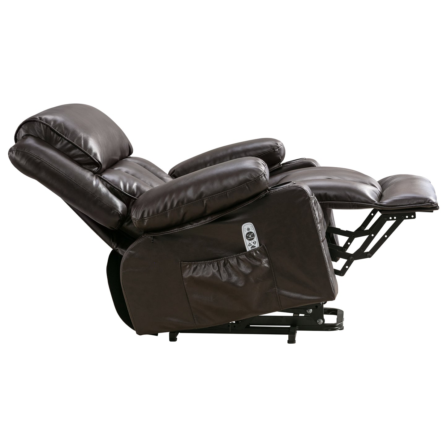 Power Lift Recliner Chair Recliners for Elderly with Heat and Massage Recliner Chair for Living Room with Infinite Position and Side Pocket,USB Charge Port.BROWN