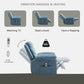 Power Recliner Chair with Adjustable Massage Function, Recliner Chair with Heating System for Living Room, Blue color fabric