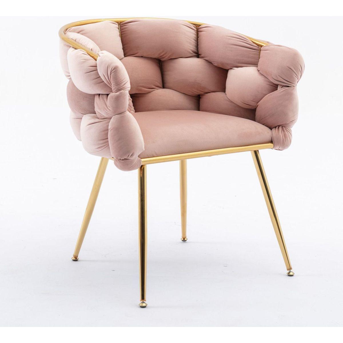 Luxury modern simple leisure velvet single sofa chair bedroom lazy person household dresser stool manicure table back chair pink