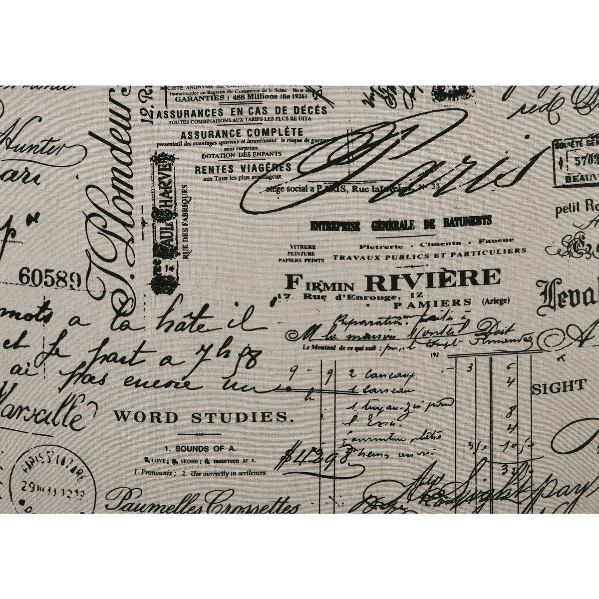 Birmingham Script Printed Driftwood Finish Counter Height Dining Chair with Nail head, Set of 2