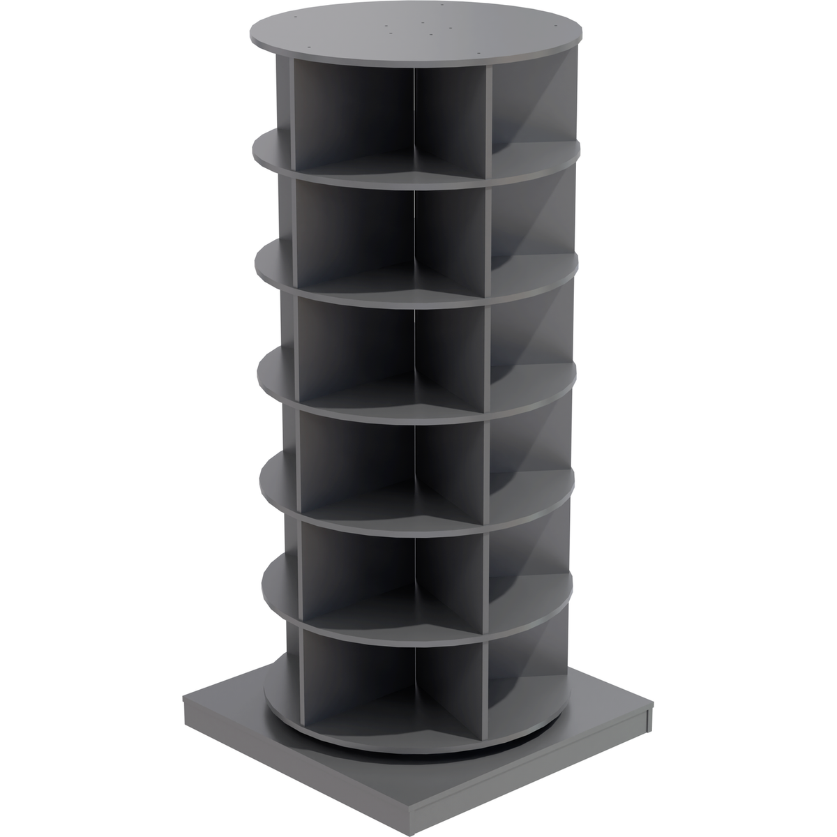 Grey 360 Rotating shoe cabinet 6 layers