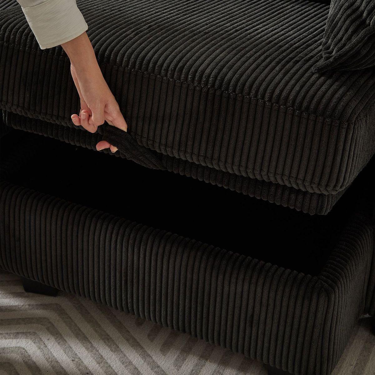 113.5" Modular Sectiona Corduroy Sofa, Sectional Couches for Living Room U Shaped Sectional Couch with Storage Ottoman, 6 Seats Convertible Sectionals with Chaise