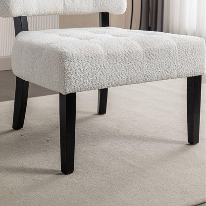 Movile Boucle Tufted Accent Chair with Oversized Seating, White