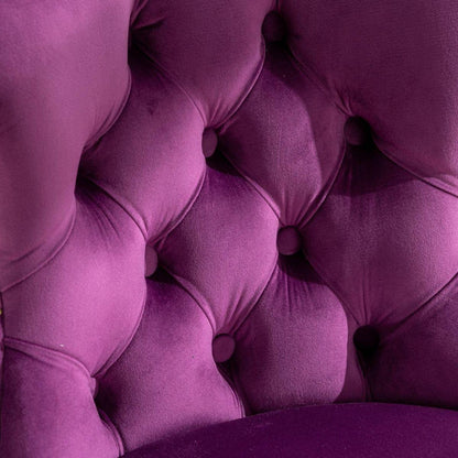 Swivel Velvet Barstools Adjusatble Seat Height from 25-33 Inch,17.7inch base, Modern Upholstered Bar Stools with Backs Comfortable Tufted for Home Pub and Kitchen Island,Purple,Set of 2