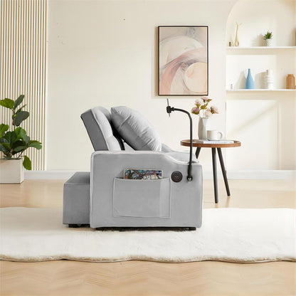 Convertible Sleeper Chair Sofa Bed Adjustable Pull Out Sleeper Chair Bed Multi-Pockets Folding Sofa Bed for Living Room Bedroom Small Space,3-in-1 Sofa Bed