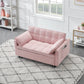 Folding sofa bed with adjustable back access to sofa recliner single bed Adult Modern chair bed, pink