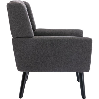 Modern Soft Linen Material Ergonomics Accent Chair Living Room Chair Bedroom Chair Home Chair With Black Legs For Indoor Home