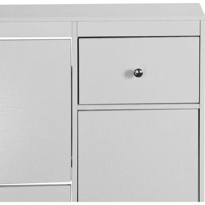 Shoe Cabinet,Freestanding Tipping Bucket Shoe Rack Organizer with 3 Flip Drawers,Entryway Narrow Shoe Storage with Adjustable Storage Shelf,Modern Slim Hidden Shoe Cabinet, White