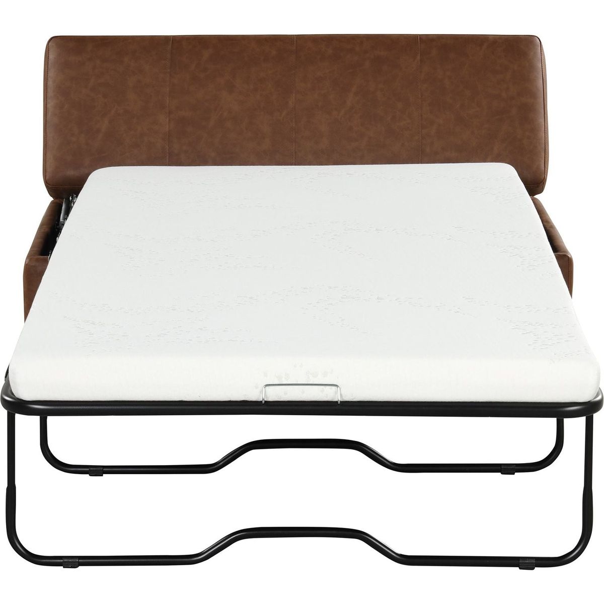 Twin Size Folding Ottoman Sleeper Bed with Mattress Convertible Guest Bed Brown