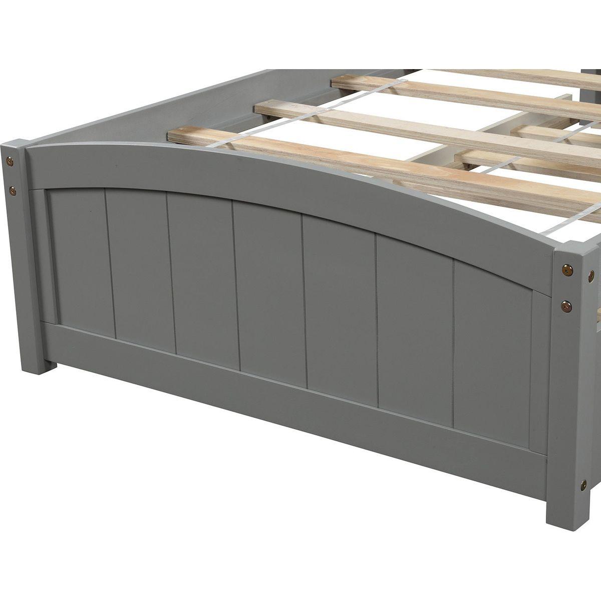 Twin size Platform Bed with Two Drawers, Gray