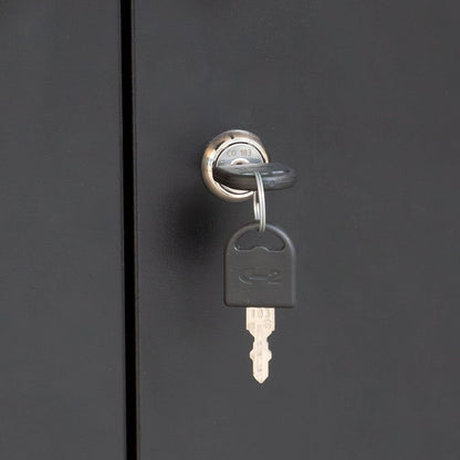 Metal Storage Cabinet with 2 Doors and 2 Adjustable Shelves, Steel Lockable Garage Storage Cabinet, Metal File Cabinet for Home Office School Gym, Black