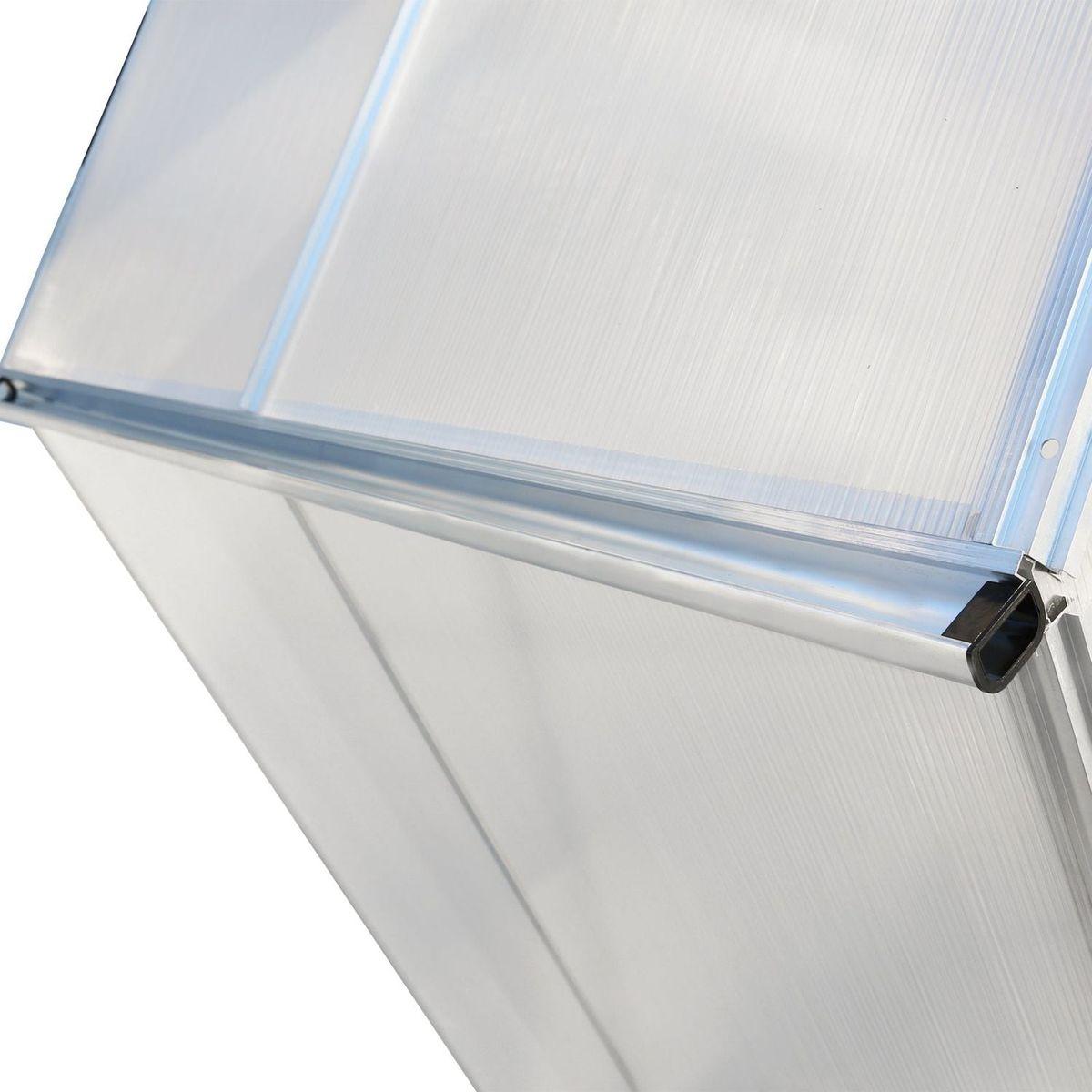 6.3'x4.2'x7' Polycarbonate Greenhouse, Heavy Duty Outdoor Aluminum Walk-in Green House Kit with Rain Gutter, Vent and Door for Backyard Garden, color aluminium