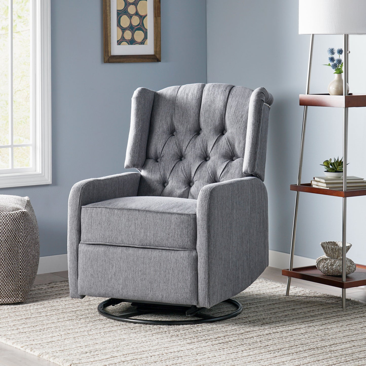 Classic Design, Manual Recliner Chair with 360-Degree Swivel